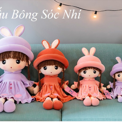 Gấu bông Búp Bê Váy Nhung Tim Hàng Cao Cấp Quà Tặng Dễ Thương Cho Bé