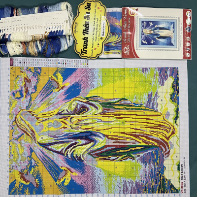 Tranh thêu kín Đức mẹ Maria VS8005, kích thước 60 x 80 cm