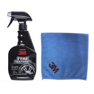 Chai xịt bảo dưỡng lốp ô tô 3M 39042 (Hàng Mỹ) tặng khăn lau ô tô chuyên dụng 3M màu ngẫu nhiên