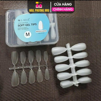 Hộp 100 Móng Úp Nhám Trong JNICE Đủ Form Bầu Nhọn Thang Làm Nailbox Tiện Lợi Size S, M Theo Vỉ 10 Móng Nữ Women dụng cụ nail box