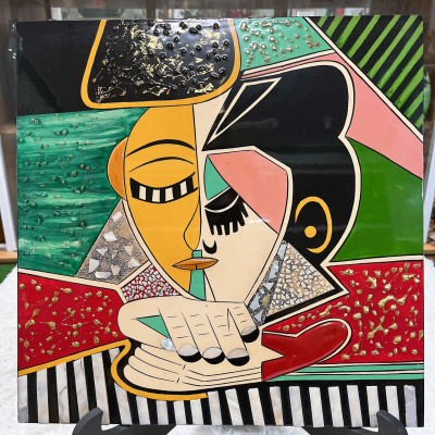 Tranh Sơn Mài - Họa Tiết PICASSO | Size 40x40 cm | Kèm Khung Sơn Mài Cao Cấp