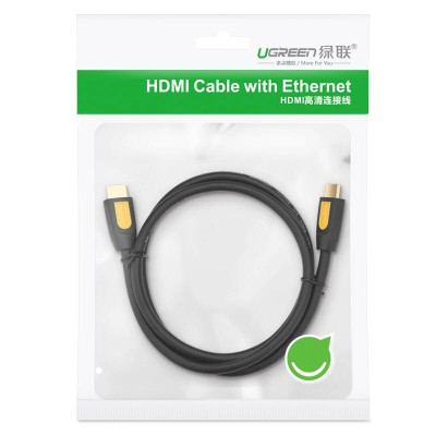 Ugreen UG10128HD101TK 1.5M màu Vàng Cáp tín hiệu HDMI chuẩn 2.0 hỗ trợ phân giải 4K * 2K 60hz - HÀNG CHÍNH HÃNG