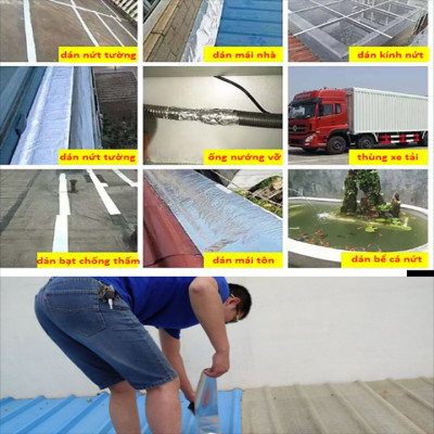 Combo 2 cuộn Băng keo chống thấm, chống dột cao cấp Bosui khổ 10cm x 5m