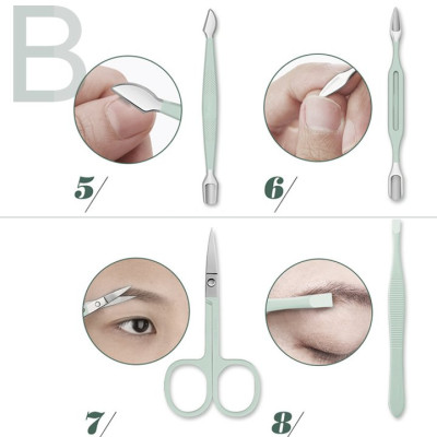 Bộ dụng cụ làm móng tay chân 16 món cao cấp đi kèm bao da tiện dụng inox - Hàng chính hãng