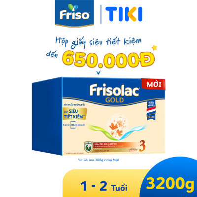 Sữa Bột Friso Gold 3 Hộp Giấy 3.2KG (Dành cho trẻ 1 - 2 tuổi)