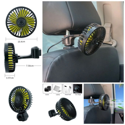 Quạt Mát Ghế Sau Xe Hơi Nguồn 5V 3 Tốc Độ - Mẫu Mới Đỉnh Cao Gió Mạnh Mẽ, Gấp Gọn Tiện Lợi