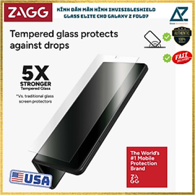 Miếng Dán Kính Cường Lực ZAGG cho Samsung Galaxy Z Fold 7, Glass Elite, Khung Trợ Dán, Hạn Chế Vân Tay, Viền Trong Suốt_ Hàng chính hãng