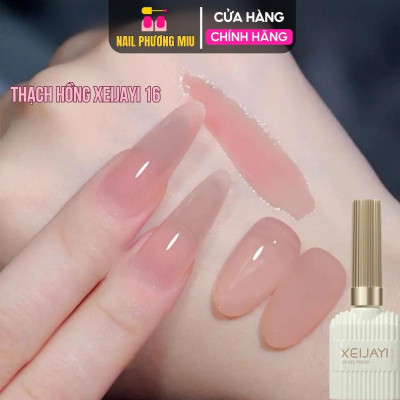 Sơn Gel Màu Thạch Hồng Đào XEIJAYI Số 16 Siêu Bóng Mịn Lên Móng Chuẩn Màu Hồng Phấn Đẹp Dịu Dàng Làm Nail Phong Cách Hàn Quốc