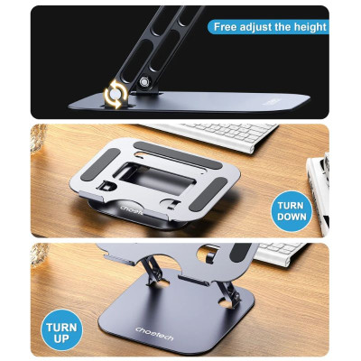 Giá đỡ Choetech H061 Máy tính có thể gấp gọn và điều chỉnh độ cao (Hàng chính hãng)