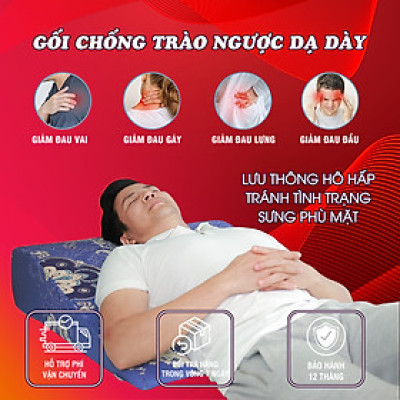 GỐI TRÀO NGƯỢC DẠ DÀY NGƯỜI LỚN YOROKOBI, KÍCH THƯỚC 70*60*18CM (Bo tròn chống trượt), HỖ TRỢ TRÀO NGƯỢC ACID, Ợ CHUA, THOÁI HÓA CỘT SỐNG CỔ, HÀNG THƯƠNG HIỆU