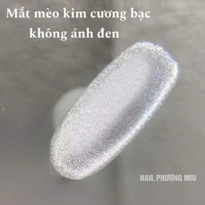 Sơn Mắt Mèo Kim Cương Ánh Trắng Bạc QINGYOU Siêu Sáng Cao Cấp Làm Nail Không Ánh Đen, Nhũ Sáng Mịn