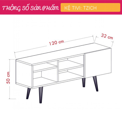 Kệ TV phòng khách đẹp thiết kế thanh lịch SMLIFE Tzich