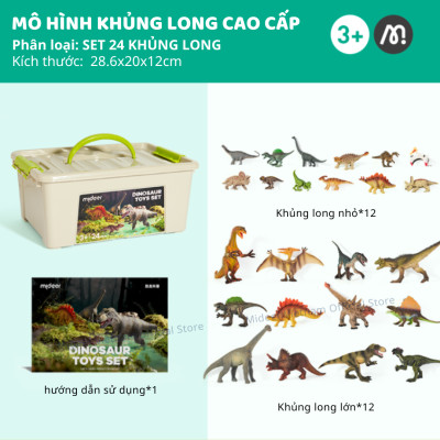 Mô hình khủng long mini cao su mềm Mideer Dinosaur Toys Set  jurassic world  T-rex