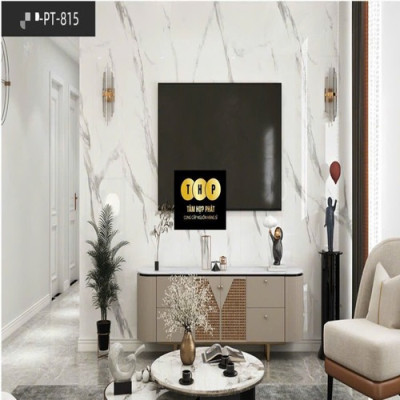 Bộ 15 Tấm Xốp Dán Tường 3D PVC Đá Xám Bóng 60x30cm Keo Sẵn Dày 2,5mm Cao Cấp, Sang Trọng