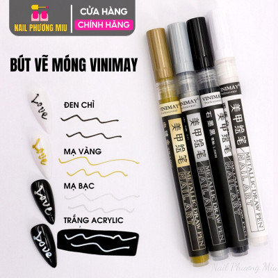 Bút Vẽ Móng Vinimay Nét Mảnh, Cao Cấp, Chất Lượng Cao, Mực Ra Đều, Không Đứt Đoạn, Dành Cho Thợ Làm Nail Tiện Lợi