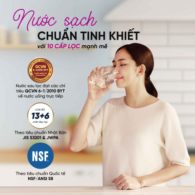 Máy lọc nước nóng lạnh 10 lõi - Hàng chính hãng Mutosi MP-S1011