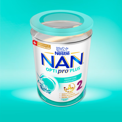 Sữa bột Nestlé NAN OPTIPRO PLUS 2 800g/lon với 5HMO Sản Xuất Tại Thụy Sĩ (6 - 12 tháng)
