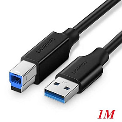 Ugreen UG30753US210TK 1M màu Đen Cáp USB 3.0 sang USB B 3. 0 máy in đầu mạ niken - HÀNG CHÍNH HÃNG