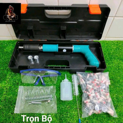 Súng Bắn Đinh Siêu Mạnh Kèm 100 Đinh Bản – Bắn Xuyên Bê Tông, Sắt Thép, Êm, Chắc, Đều