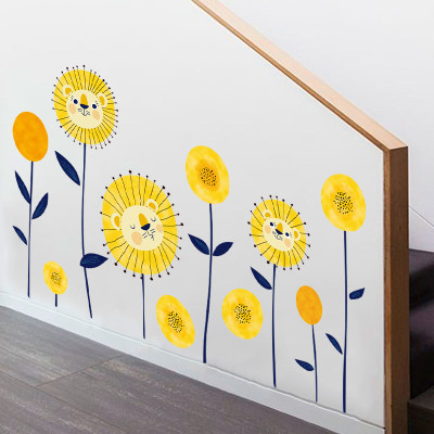 Decal dán tường hoa mặt trời hoạt hình ZOOYOO XH-9292