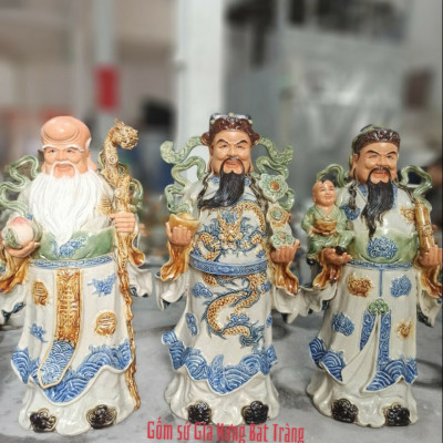 Bộ tượng tam đa bằng gốm sứ Bát Tràng