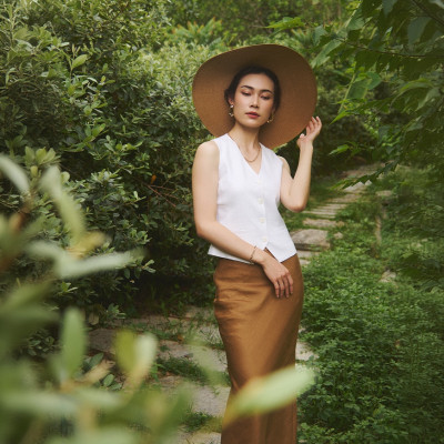Áo Gilet Linen An Nam TOP203 thời trang thiết kế Hity