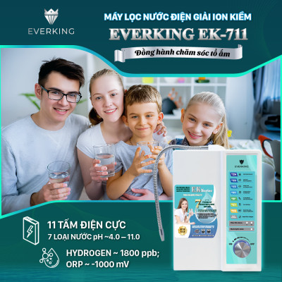 Máy Lọc Nước Điện Giải iON Kiềm EVERKING EK-711 - Hàng Chính Hãng
