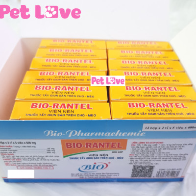Thuốc xổ giun sán chó mèo Bio Rantel (1 hộp x 120 viên)