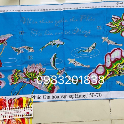 Tranh thêu chữ thập, tranh thêu kín Gia hòa vạn sự hưng MN0090