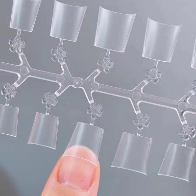 Móng Tip Ngắn Form Bầu Tròn Thang Vuông Trong, Hộp 240 Móng Dẻo Chuẩn Form, Nhựa Cao Cấp, Dễ Sử Dụng Cho Làm Nail Nữ