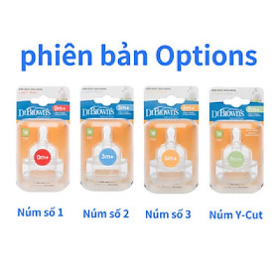 [ Phiên bản Options ] Set 2 núm ty thay thế bình sữa Dr.Brown