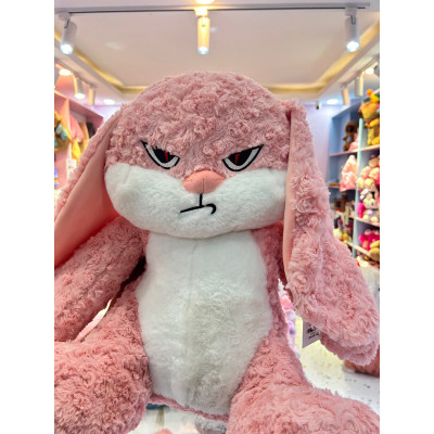 Thú nhồi bông thỏ quạo màu hồng đáng yêu - Size từ 35cm đến 1m - Quà tặng gấu bông thỏ mặt giận dữ hồng phấn mềm mịn.