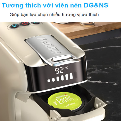 Máy pha cà phê 6 trong 1 Espresso, Viên Nén Nespresso, Nescafe Dolcegusto, Kcup, Túi ESE POD và Trà - Thương hiệu Mỹ cao cấp HiBREW H1B - Hàng Nhập Khẩu