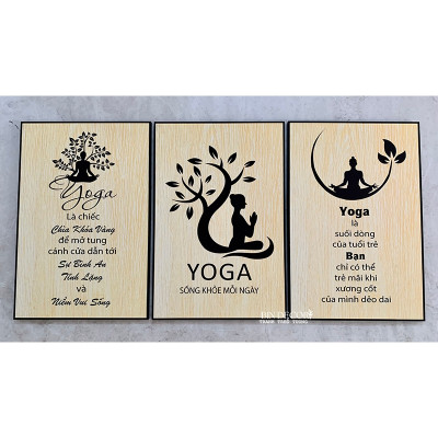 (ẢNH THẬT) Tranh treo tường trang trí Yoga có khung kèm đinh chuyên dụng dễ treo không phải khoan tường