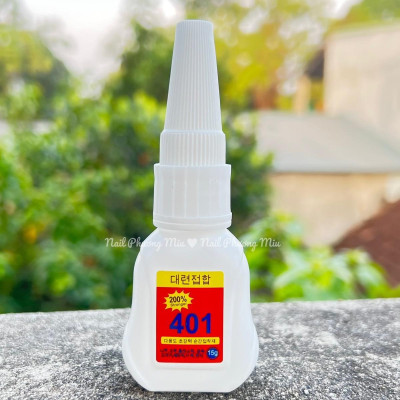 Keo 401 Gắn Móng Phiên Bản Mới Chắc Hơn 200% Chai Màu Trắng Dung Tích 15ml, Bền Bỉ 10s, gel đính đá Dán Móng Giả | Nail Phương Miu