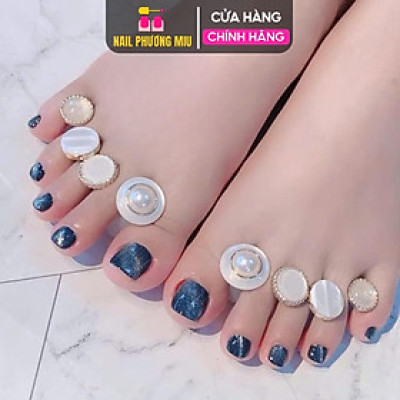 Bộ Tách Ngón Chân Tay Lẻ Ngọc Trai Cao Cấp Túi 8 Chiếc Làm Nail Sang Chảnh, Đế Silicon Đàn Hồi Tốt, Siêu Mềm Mịn Dễ Vệ Sinh