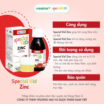 TPBVSK Special Kid Zinc - Bổ sung Kẽm cho cơ thể, hỗ trợ tăng cường sức đề kháng (125ml) [Siro – Nhập khẩu Pháp]
