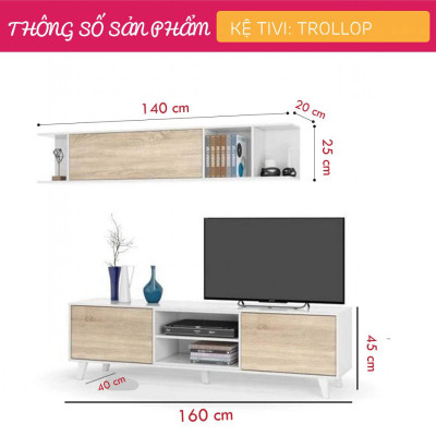 Kệ tivi gia đình thiết kế thông minh thanh lịch SMLIFE Trollop