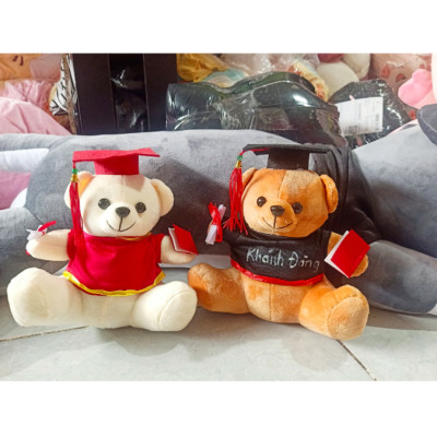 Thú nhồi bông tốt nghiệp êm mịn dễ thương cao cấp - Size 22cm - Quà tặng gấu bông tốt nghiệp dễ thương- Gối ôm mềm mịn cho bé