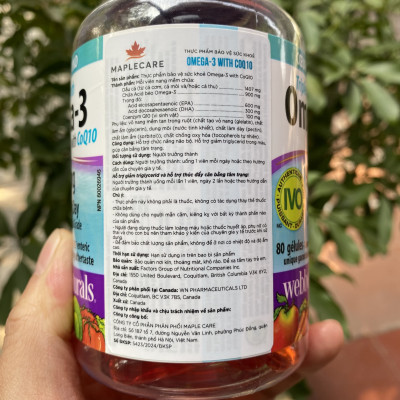 [Webber Naturals] Viên Uống Triple Strength Omega-3 CoQ10 900mg - 80 Viên - Hàng Công Ty