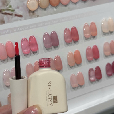 Set Sơn Thạch Đục 24 Màu HUIYA Tông Hồng Làm Nail Siêu Bóng Mướt, Chất Sơn Gel Đậm Đặc Chuẩn Màu Tươi Sáng Tặng Kèm Bảng Màu Peach Skin Nữ Women