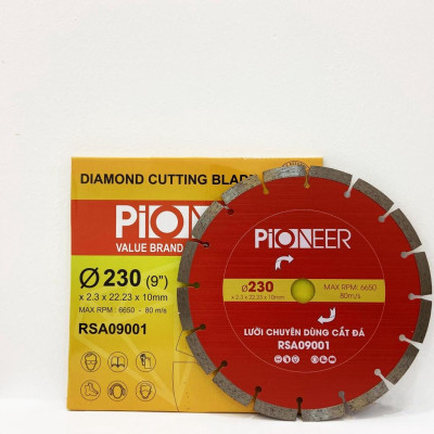 LƯỠI CẮT GẠCH - ĐÁ RSA09001 16 răng  đường kính phi Ø 230mm công nghệ ép nóng cao cấp