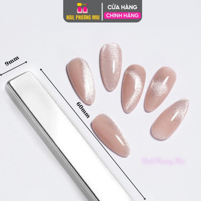 Nam Châm Hình Chữ Nhật Tạo Mắt Mèo, Dài, Lực Hút Mạnh, Màu Bạc, Tạo Hình Độc Đáo, Dễ Cầm Nắm, Làm Nail Chuyên Nghiệp