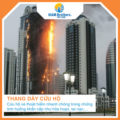 Thang dây thoát hiểm, cứu hộ chống cháy tải trọng 1200kg (5m)