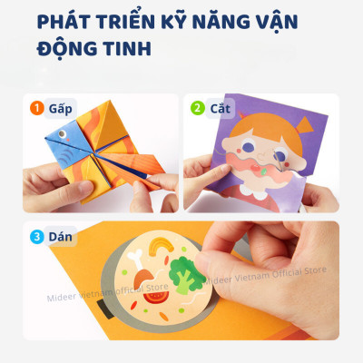 Đồ Chơi Cắt Dán Giấy Thủ Công 3 Cấp Độ cho bé mideer Level Up Let