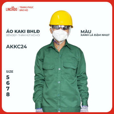 Áo kaki Bảo Hộ Lao Động Chất Liệu Thấm Hút Mồ Hôi Thoáng Mát Bền Đẹp - Mã AKKC24