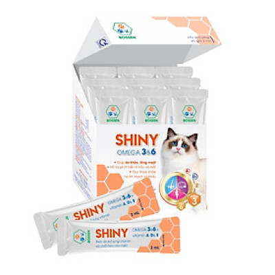 BOSSEN - SHINY for Cat Bổ sung Vitamin và Acid béo Thiết Yếu cho Mèo - Hộp nguyên 20 gói 2ml
