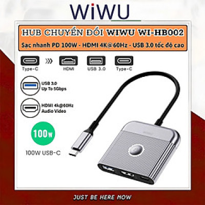 Hub chuyển đổi chia cổng Type-C chia cổng 3in1 HDMI 4K@60Hz + PD 100W Type-C + USB 3.0 hiệu WIWU Travel Docking cho Macbook Laptop cho iPhone - Hợp kim nhôm nguyên khối, KẾT NỐI CHUYÊN NGHIỆP CHO DÂN VĂN PHÒNG & NGƯỜI HAY DI CHUYỂN - Hàng nhập khẩu