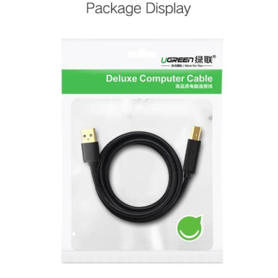 Ugreen UG20847US135TK 2M màu Đen Cáp USB 2.0 sang USB B máy in đầu mạ vàng - HÀNG CHÍNH HÃNG