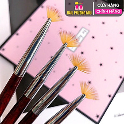 Cọ Thưa Ombre Làm Nail Hình Quạt, Đầu Lông Siêu Mềm Mịn, Cán Gỗ Mini Dễ Cầm, Tạo Ombre Đẹp, Rắc Nhũ Móng Độc Đáo